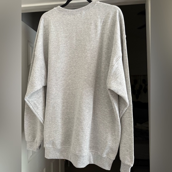 Gildan Gray Patch Sweater with Leopard and Floral Design - Picture 3 of 3